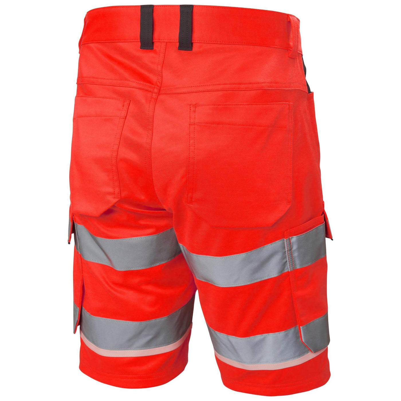 Helly Hansen UC-ME Hi-Vis Stretch Cargo Shorts Red/Ebony Back#colour_red-ebony