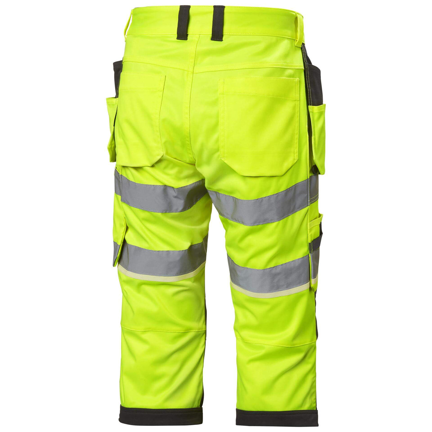 Helly Hansen UC-ME Hi-Vis Stretch Construction Pirate Trousers Yellow/Ebony Back#colour_yellow-ebony