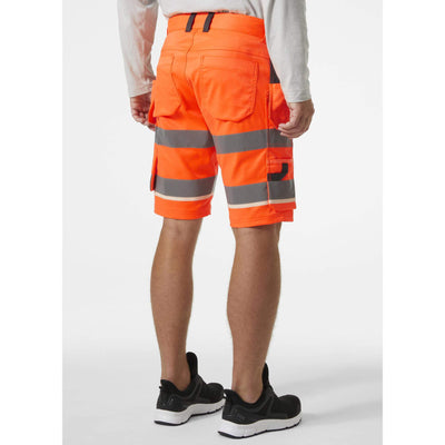 Helly Hansen UC-ME Hi-Vis Stretch Construction Shorts Orange/Ebony OnBody 2#colour_orange-ebony