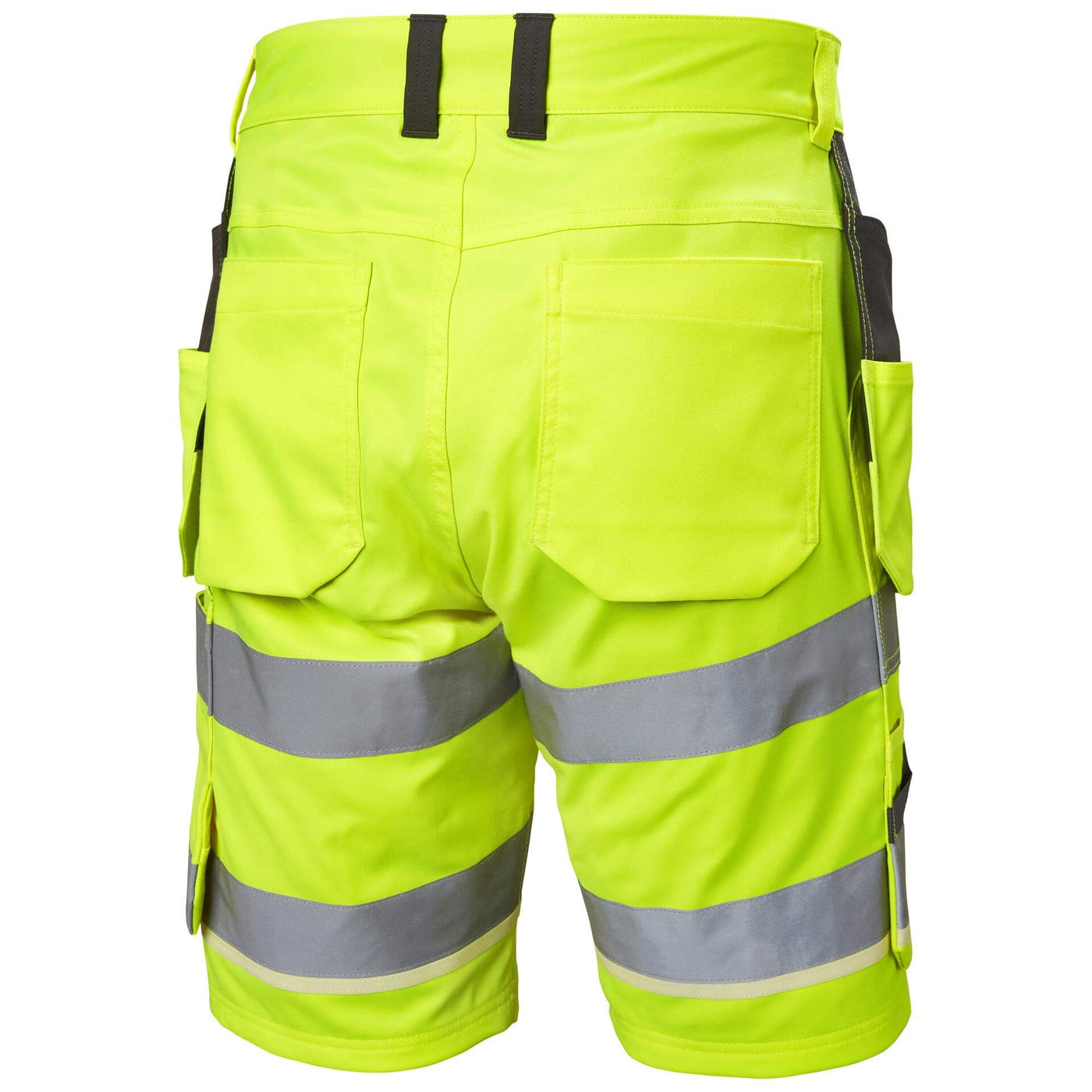 Helly Hansen UC-ME Hi-Vis Stretch Construction Shorts Yellow/Ebony Back#colour_yellow-ebony