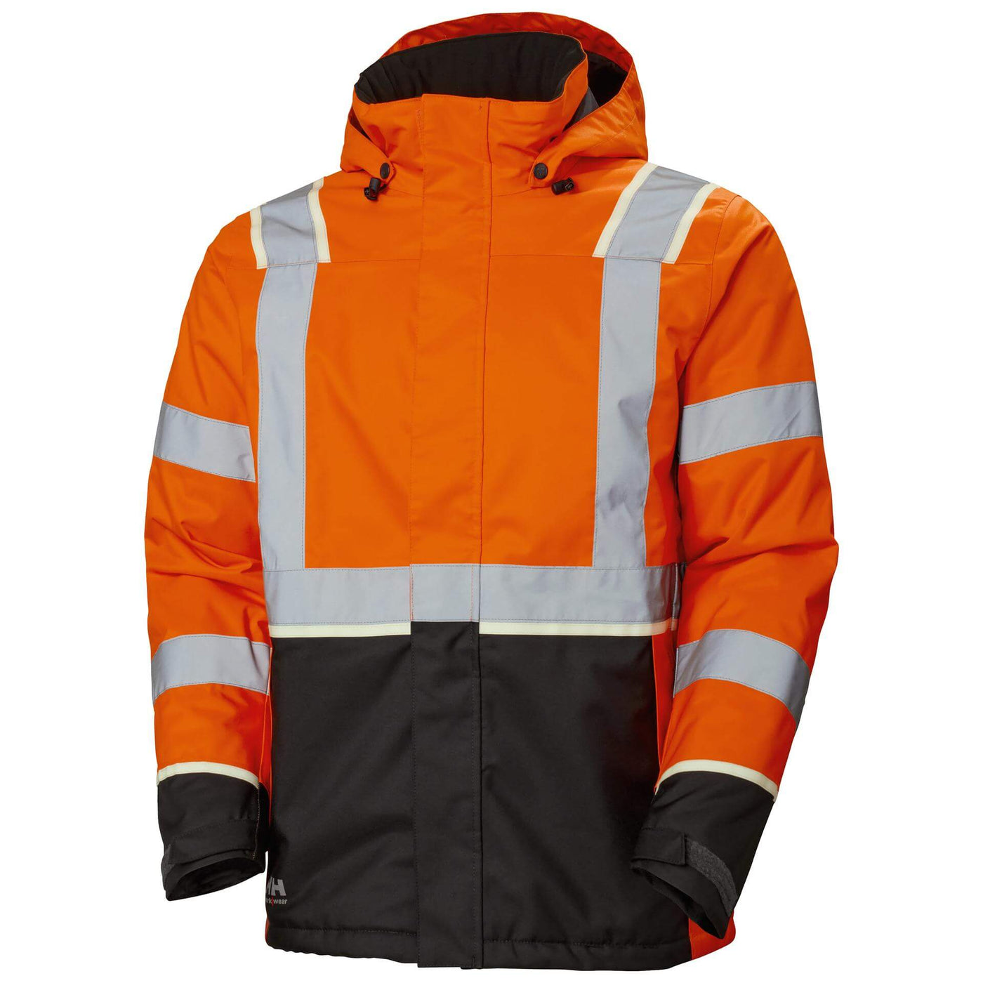 Helly Hansen UC-ME Hi Vis Winter Jacket Hi Vis Orange/Ebony 1 Front #colour_hi-vis-orange-ebony