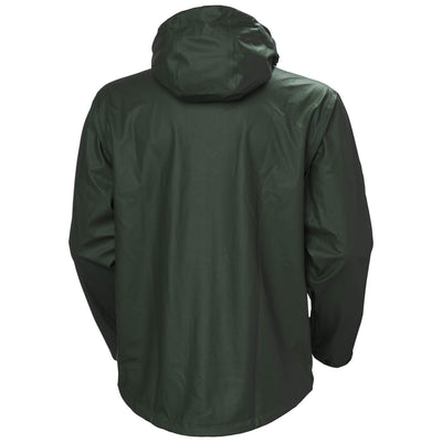 Helly Hansen Voss Waterproof Rain Jacket Dark Green 2 Rear #colour_dark-green