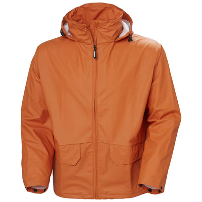 Helly Hansen Voss Waterproof Rain Jacket Dark Orange 1 Front #colour_dark-orange
