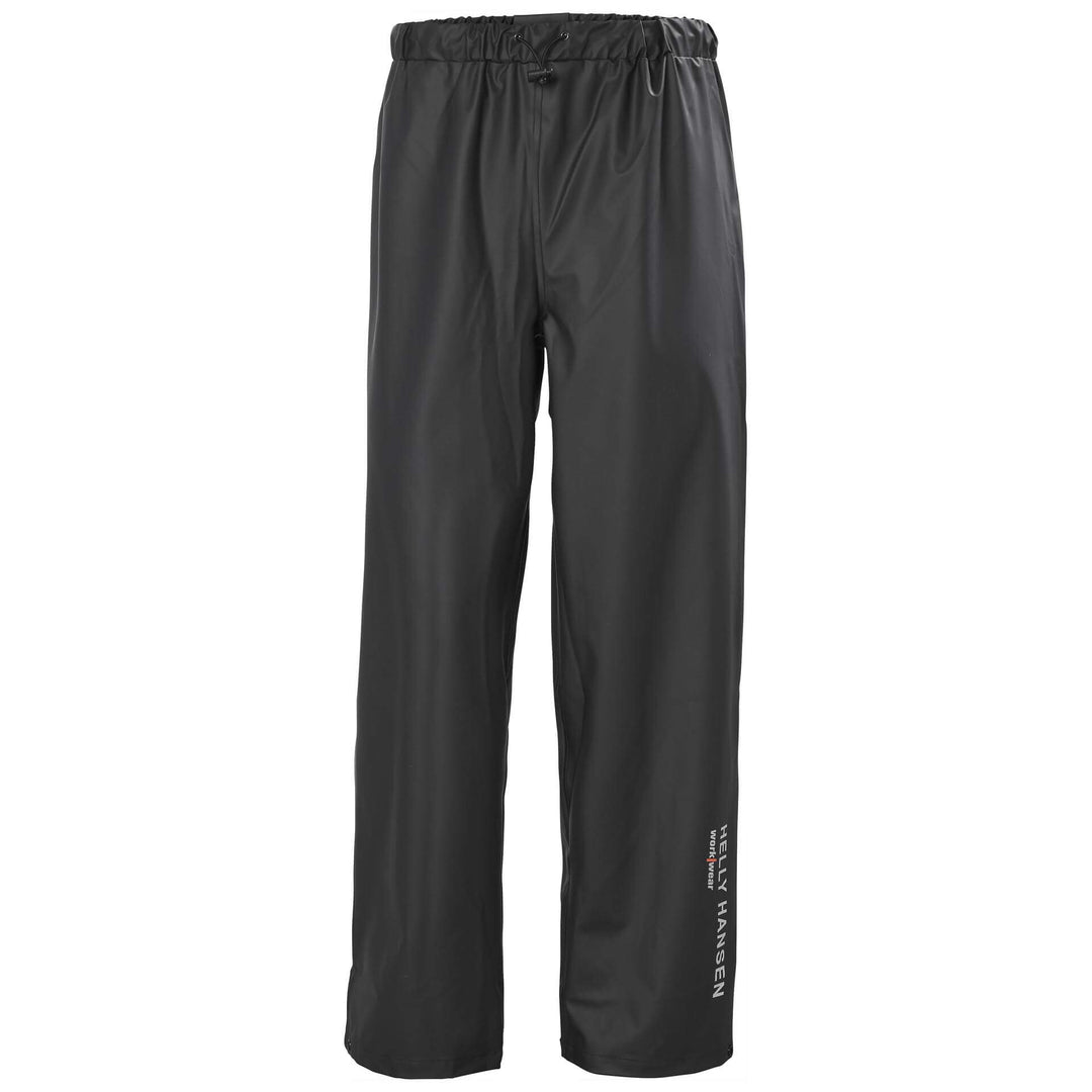 Helly Hansen Voss Waterproof Rain Work Trousers Black 1 Front #colour_black