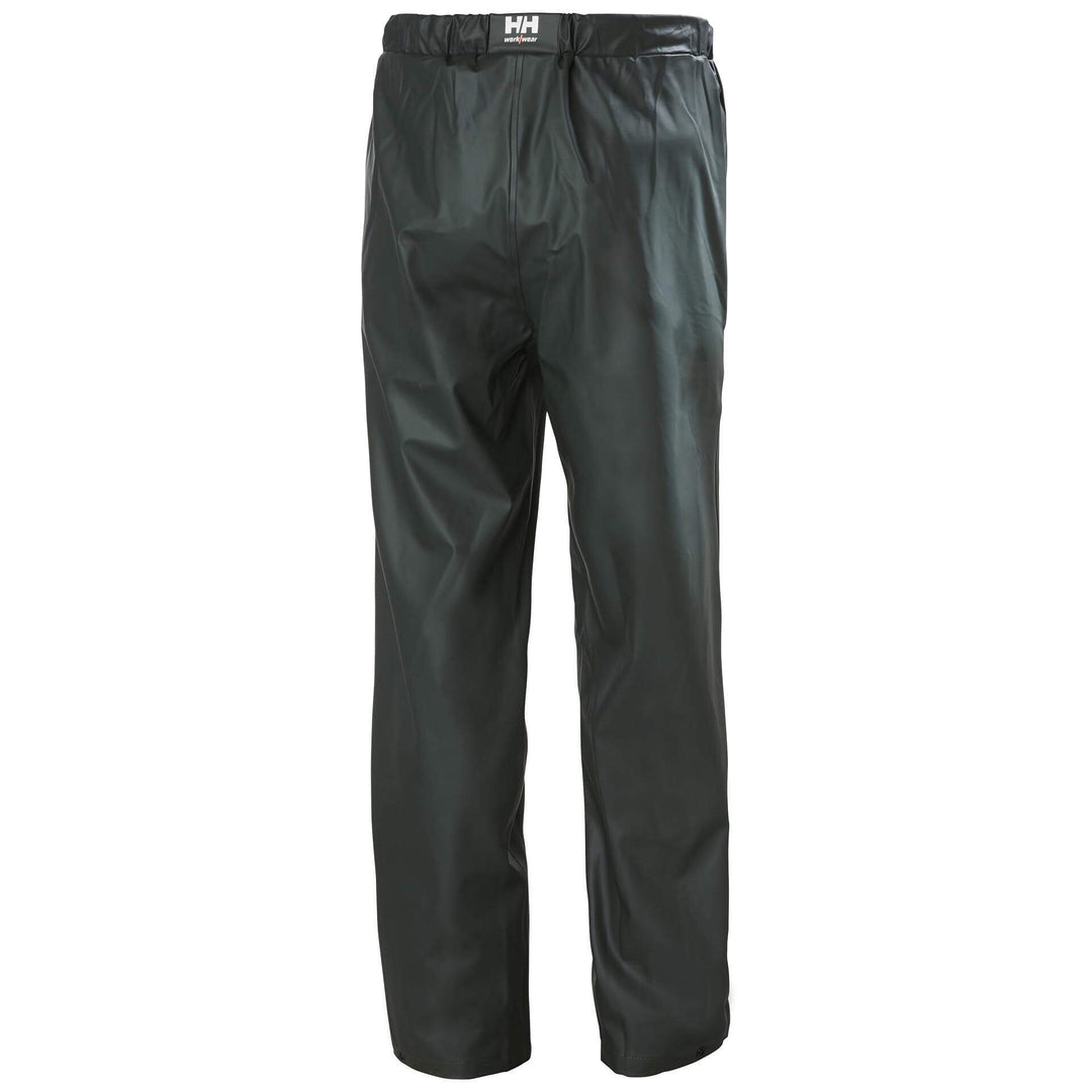 Helly Hansen Voss Waterproof Rain Work Trousers Dark Green 2 Rear #colour_dark-green