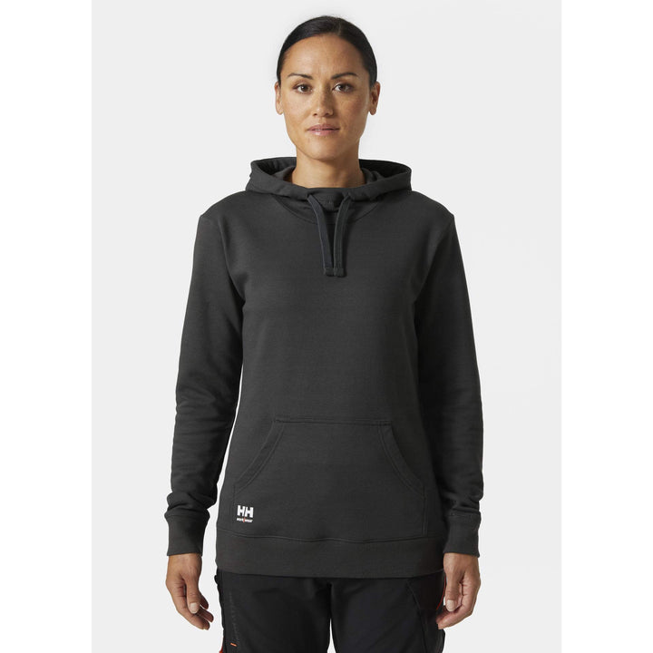 Helly Hansen Womens Classic Hoodie Dark Grey OnBody 1#colour_dark-grey