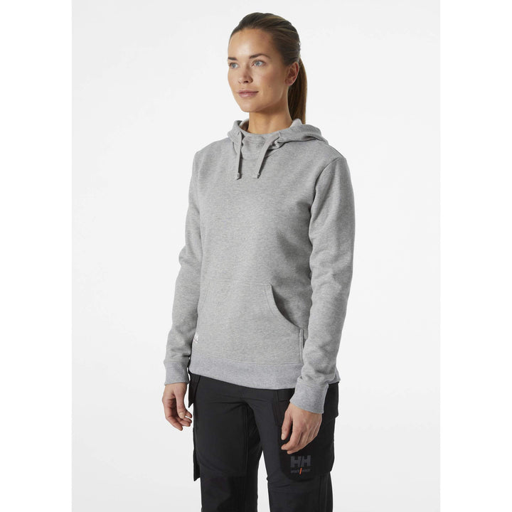 Helly Hansen Womens Classic Hoodie Grey Melange OnBody 1#colour_grey-melange