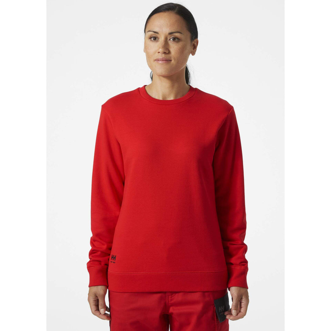 Helly Hansen Womens Classic Sweatshirt Alert Red OnBody 1#colour_alert-red