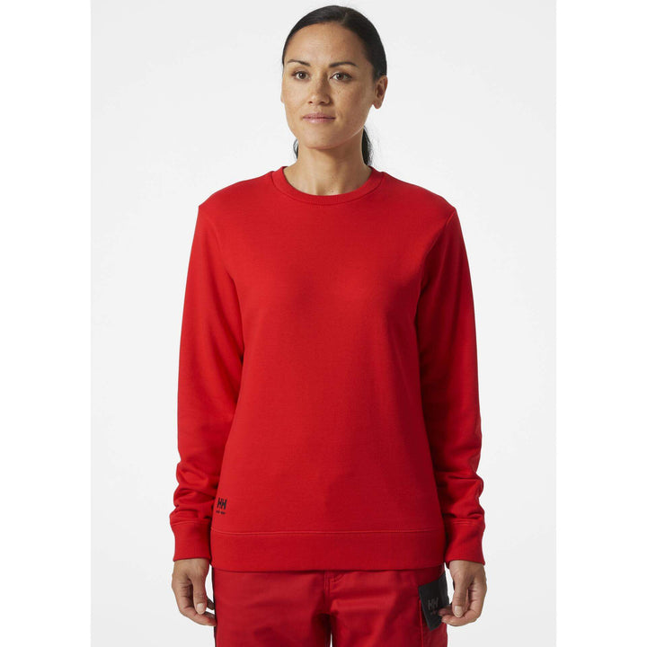 Helly Hansen Womens Classic Sweatshirt Alert Red OnBody 1#colour_alert-red