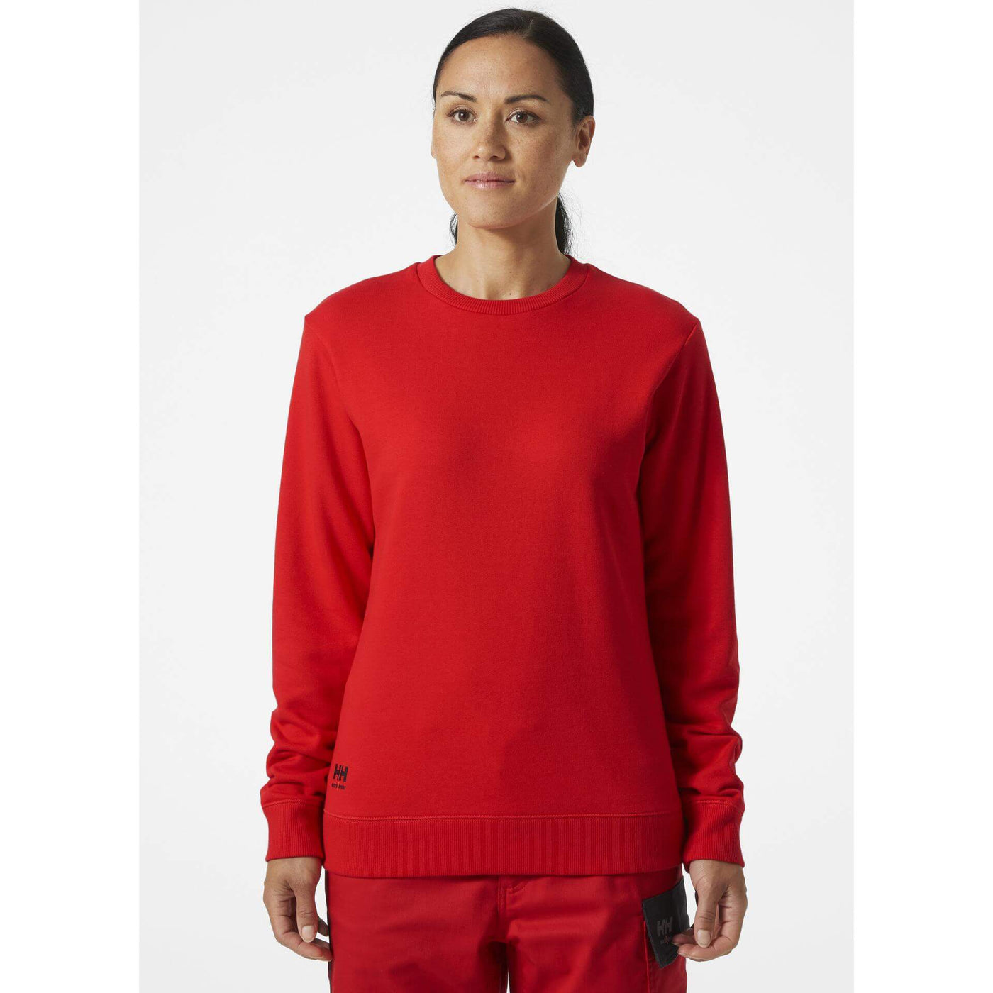 Helly Hansen Womens Classic Sweatshirt Alert Red OnBody 1#colour_alert-red