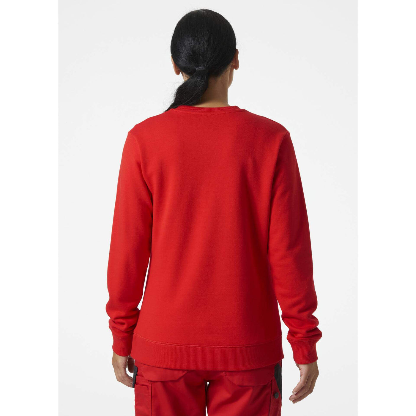 Helly Hansen Womens Classic Sweatshirt Alert Red OnBody 2#colour_alert-red