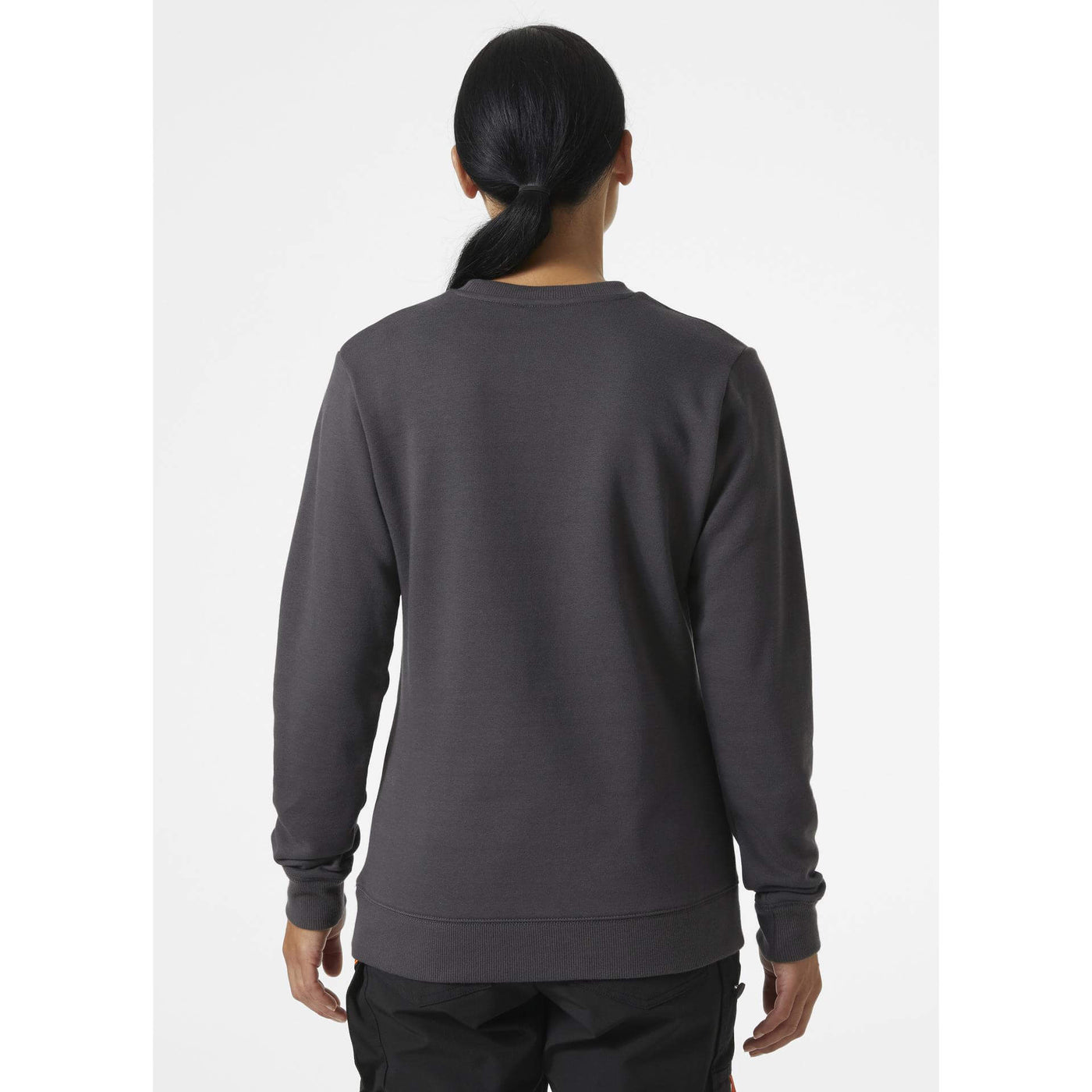 Helly Hansen Womens Classic Sweatshirt Dark Grey OnBody 2#colour_dark-grey