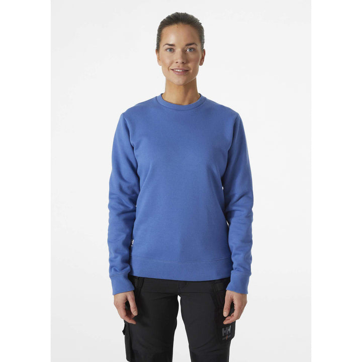 Helly Hansen Womens Classic Sweatshirt Stone Blue OnBody 1#colour_stone-blue