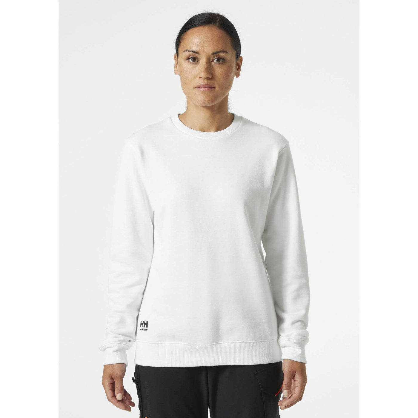 Helly Hansen Womens Classic Sweatshirt White OnBody 1#colour_white