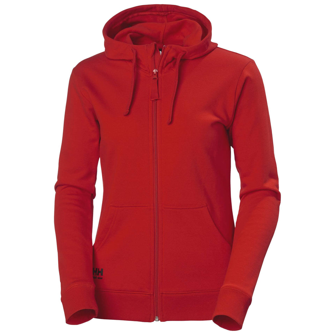 Helly Hansen Womens Classic Zip Hoodie Alert Red Front#colour_alert-red