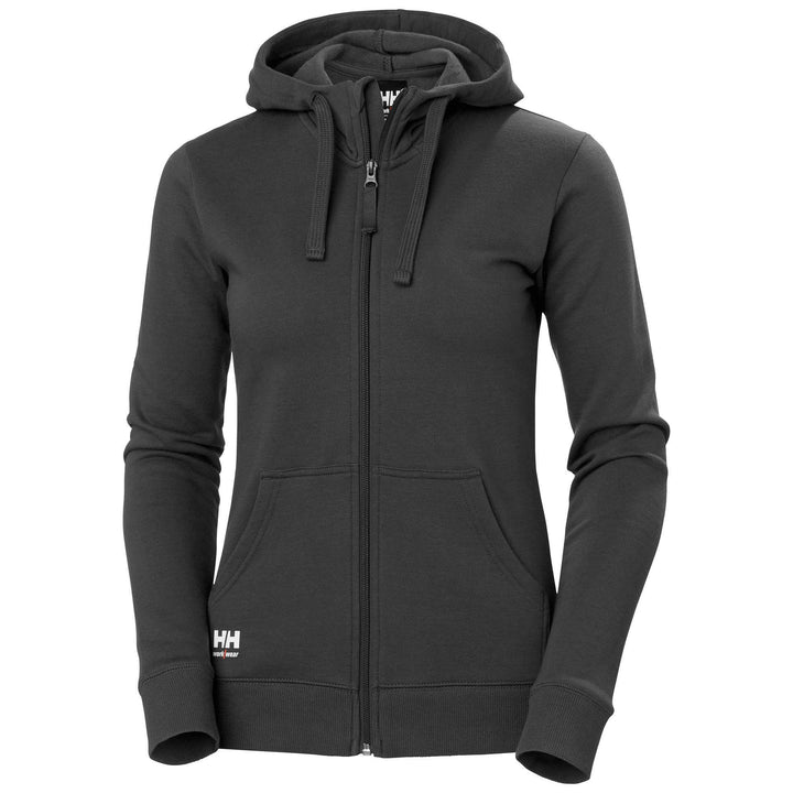 Helly Hansen Womens Classic Zip Hoodie Dark Grey Front#colour_dark-grey