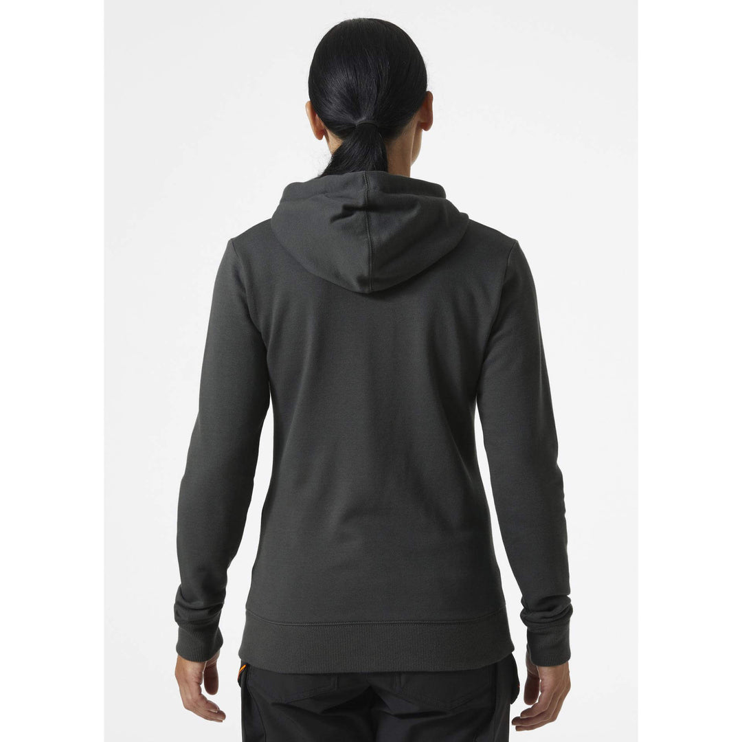 Helly Hansen Womens Classic Zip Hoodie Dark Grey OnBody 2#colour_dark-grey