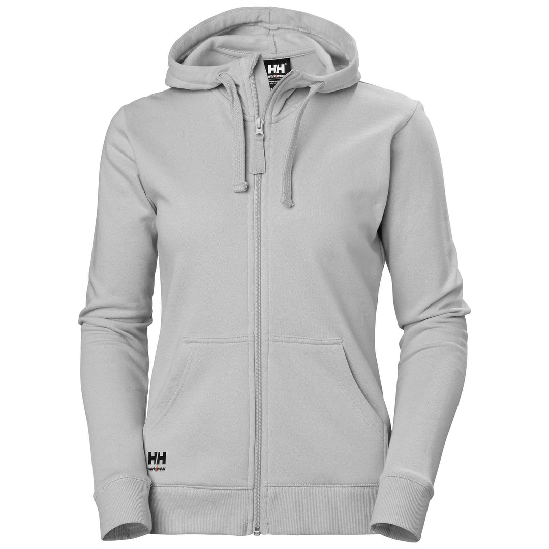 Helly Hansen Womens Classic Zip Hoodie Grey Fog Front#colour_grey-fog