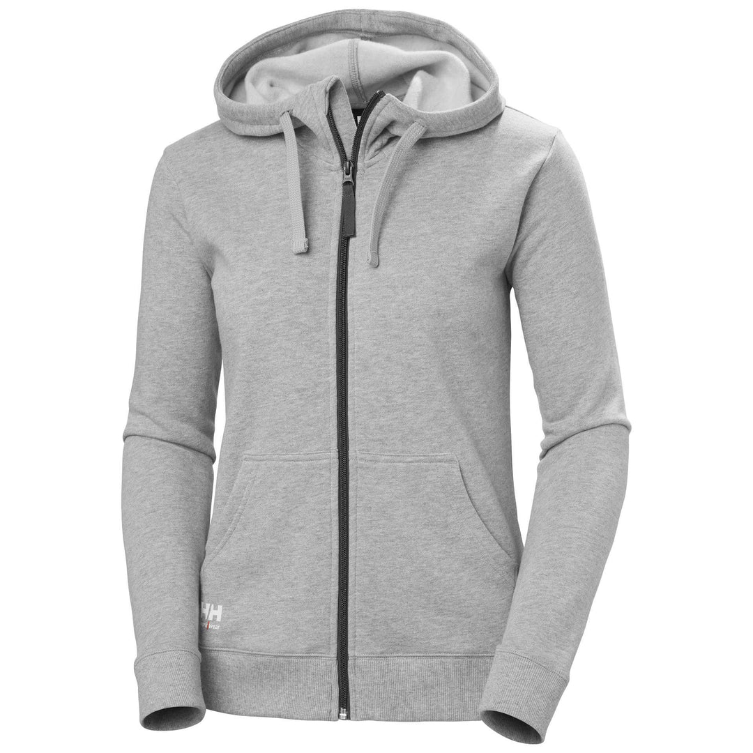 Helly Hansen Womens Classic Zip Hoodie Grey Melange Front#colour_grey-melange