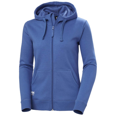 Helly Hansen Womens Classic Zip Hoodie Stone Blue Front#colour_stone-blue