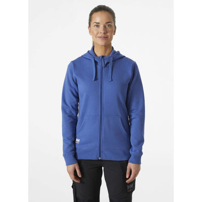 Helly Hansen Womens Classic Zip Hoodie Stone Blue OnBody 1#colour_stone-blue