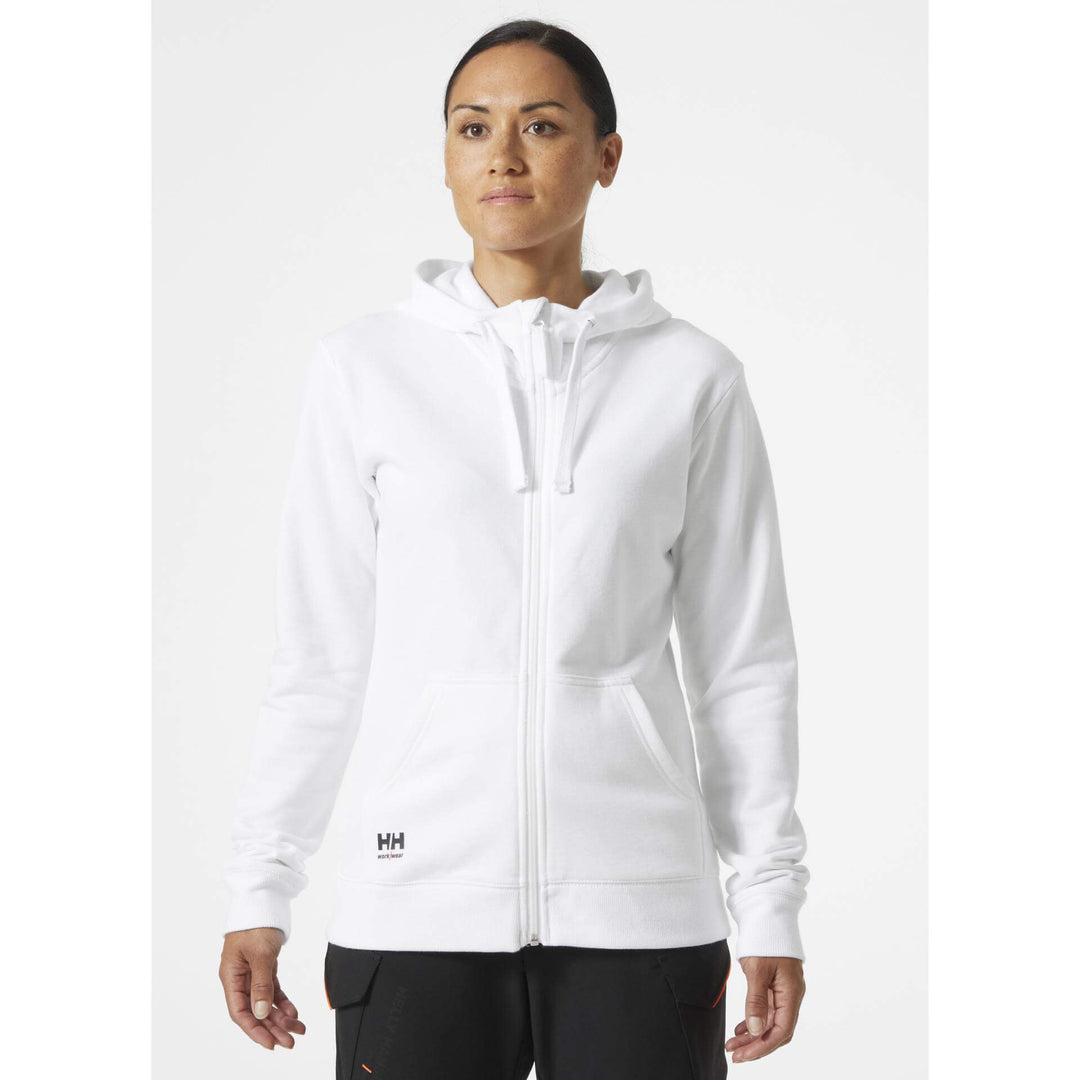 Helly Hansen Womens Classic Zip Hoodie White OnBody 1#colour_white