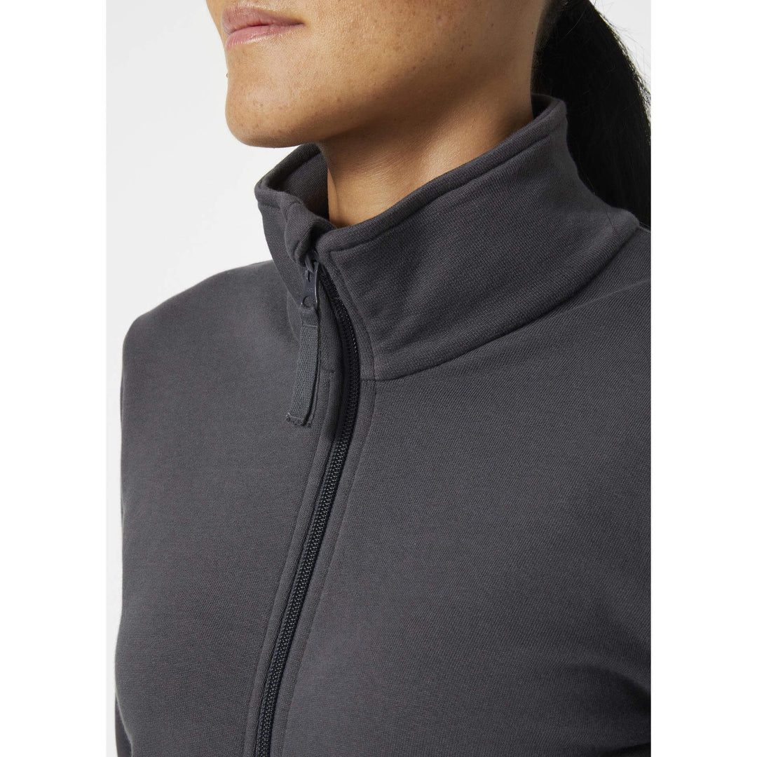 Helly Hansen Womens Classic Zip Sweatshirt Dark Grey Feature 2#colour_dark-grey