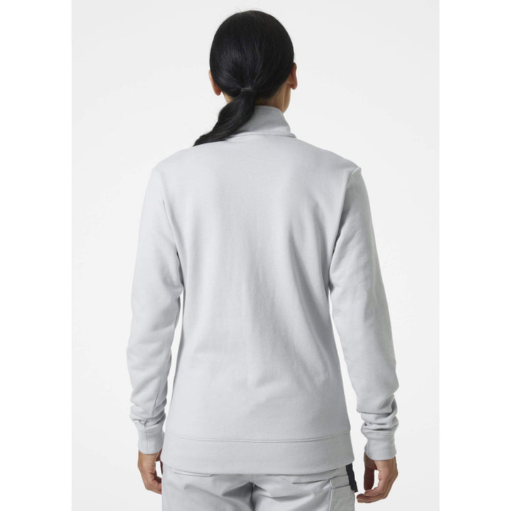 Helly Hansen Womens Classic Zip Sweatshirt Grey Fog OnBody 2#colour_grey-fog