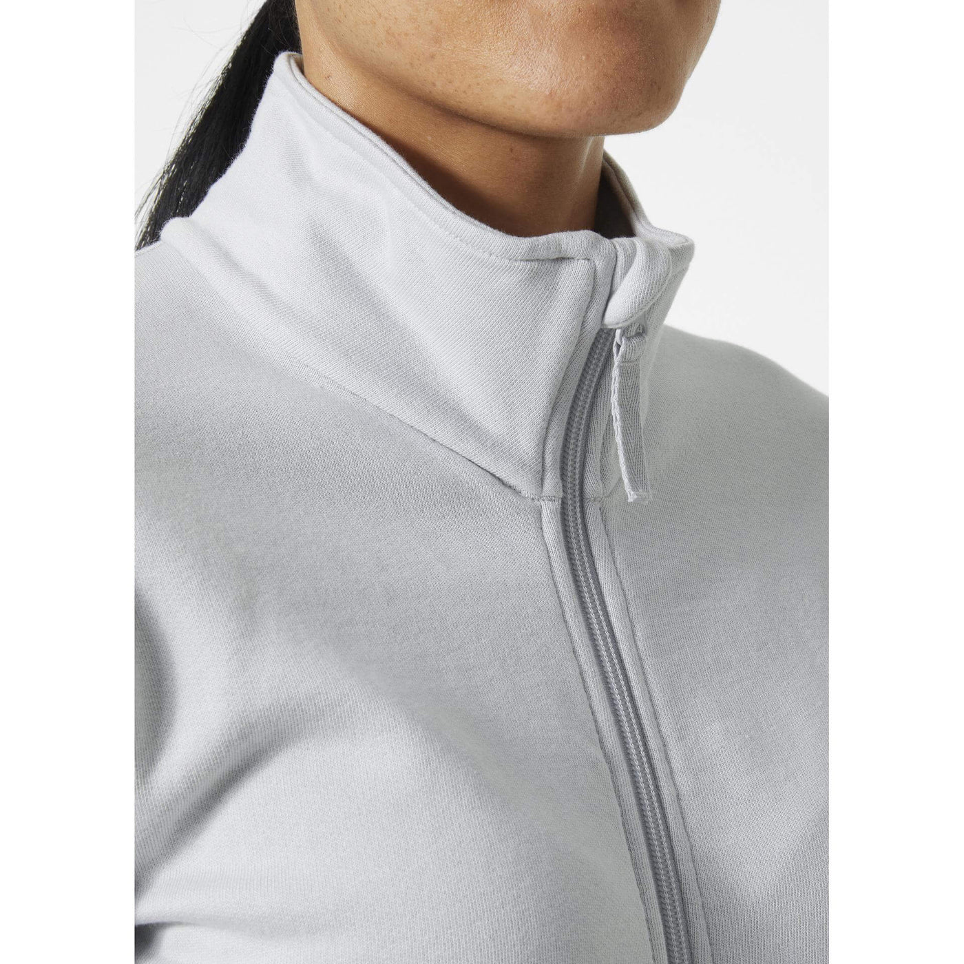 Helly Hansen Womens Classic Zip Sweatshirt Grey Fog Feature 2#colour_grey-fog