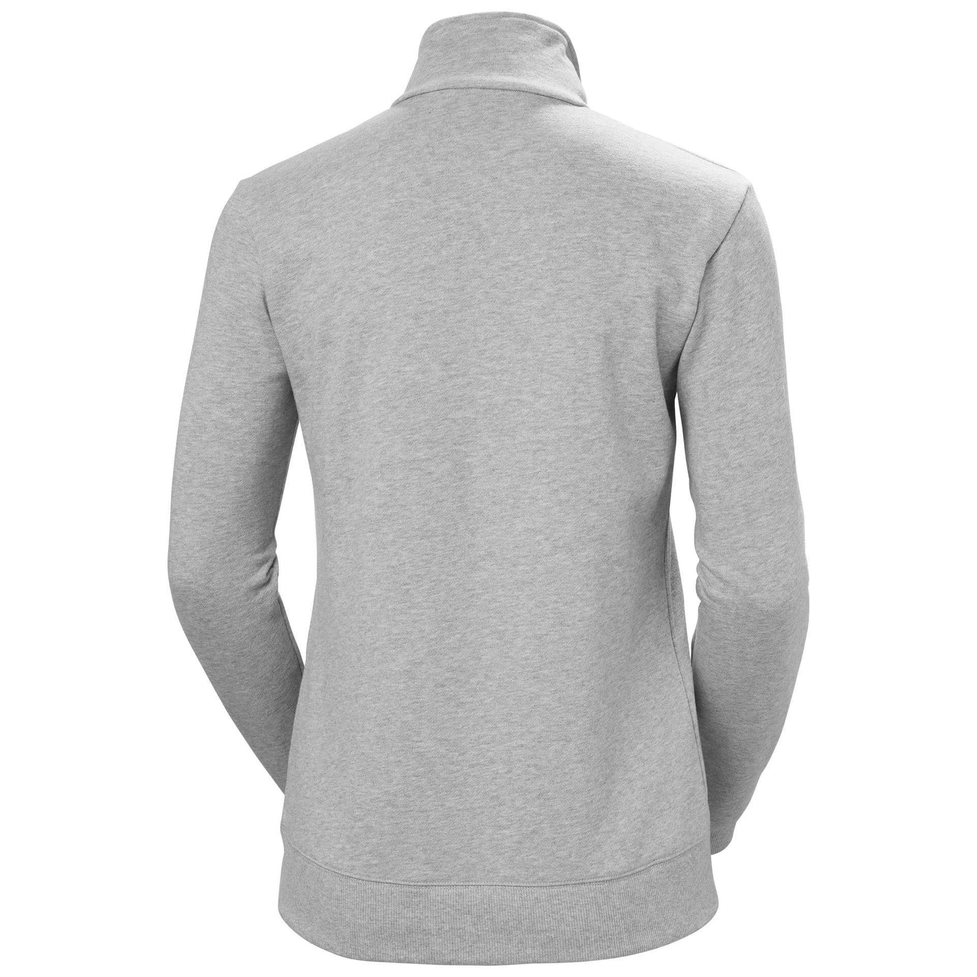 Helly Hansen Womens Classic Zip Sweatshirt Grey Melange Back#colour_grey-melange