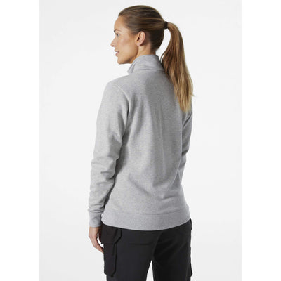 Helly Hansen Womens Classic Zip Sweatshirt Grey Melange OnBody 2#colour_grey-melange