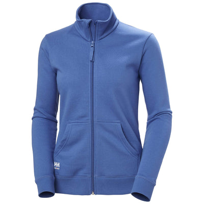 Helly Hansen Womens Classic Zip Sweatshirt Stone Blue Front#colour_stone-blue