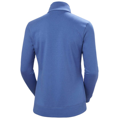 Helly Hansen Womens Classic Zip Sweatshirt Stone Blue Back#colour_stone-blue