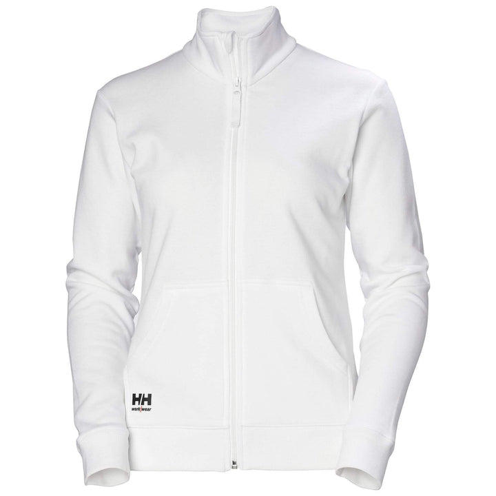 Helly Hansen Womens Classic Zip Sweatshirt White Front#colour_white