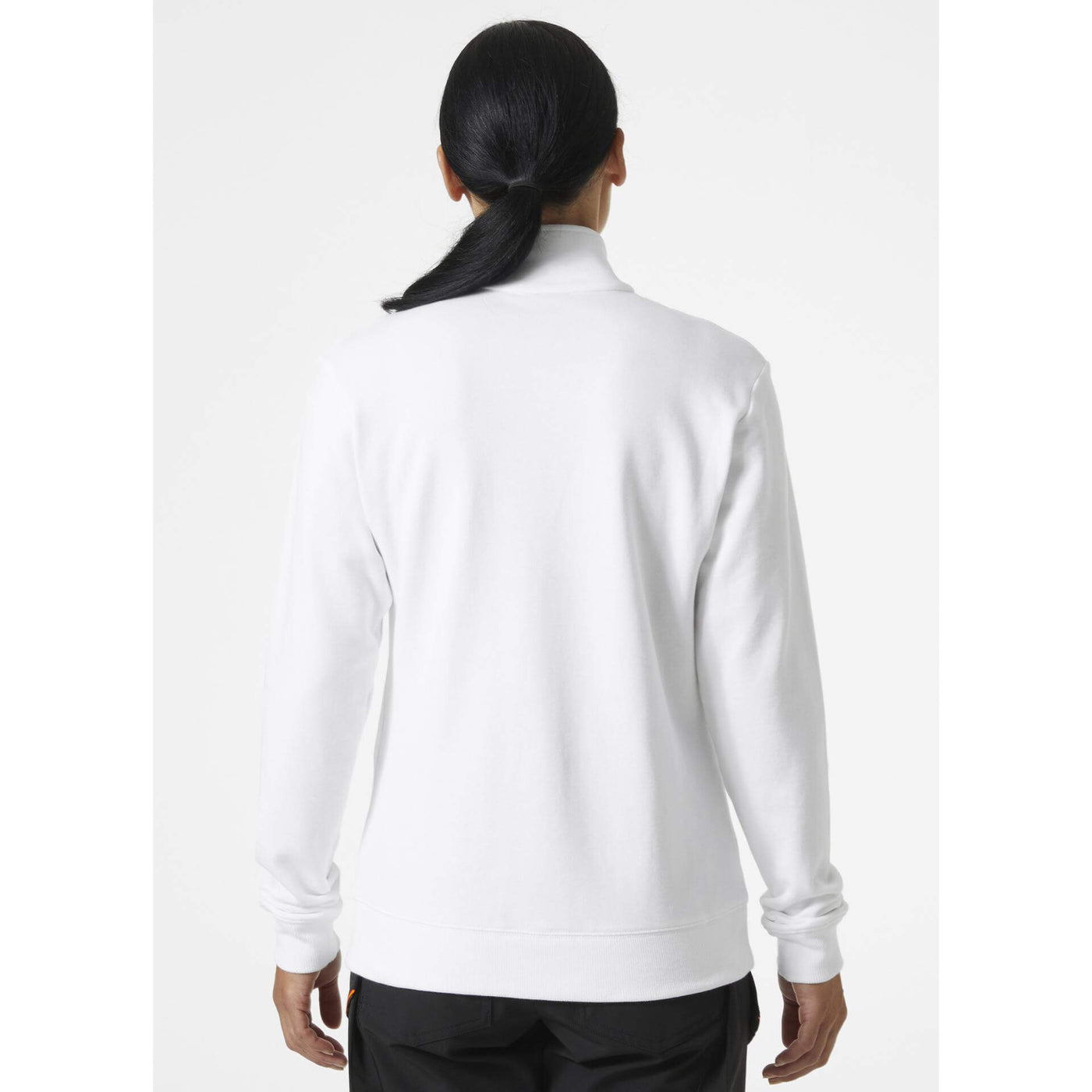 Helly Hansen Womens Classic Zip Sweatshirt White OnBody 2#colour_white