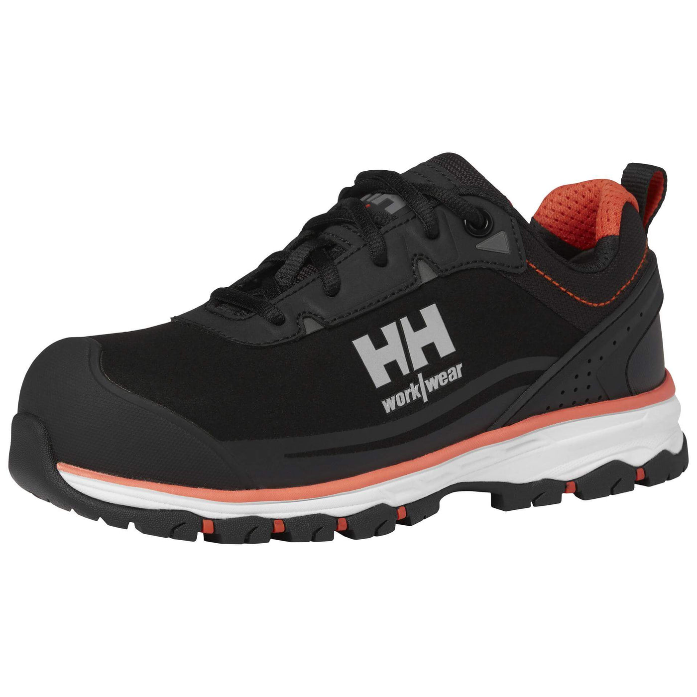 Helly Hansen Womens Luna 2 Low S3 Lightweight Safety Shoes Black/Orange Front#colour_black-orange