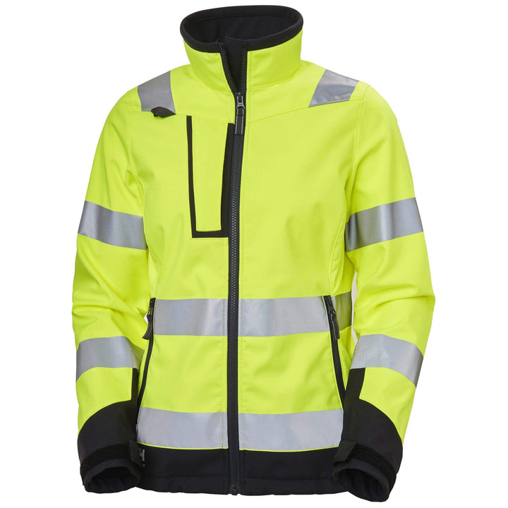 Helly Hansen Womens Luna Hi Vis Softshell Jacket Yellow 1 Front #colour_yellow