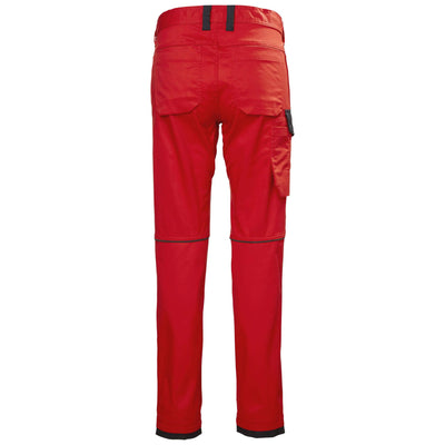 Helly Hansen Womens Luna Light Stretch Service Trousers Alert Red/Ebony 2 Rear #colour_alert-red-ebony