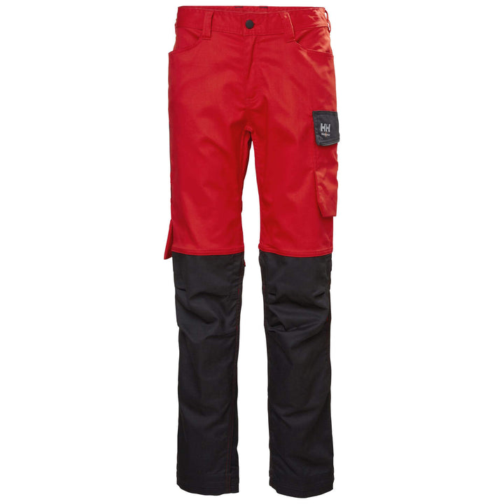 Helly Hansen Womens Luna Light Stretch Work Trousers Alert Red/Ebony 1 Front #colour_alert-red-ebony