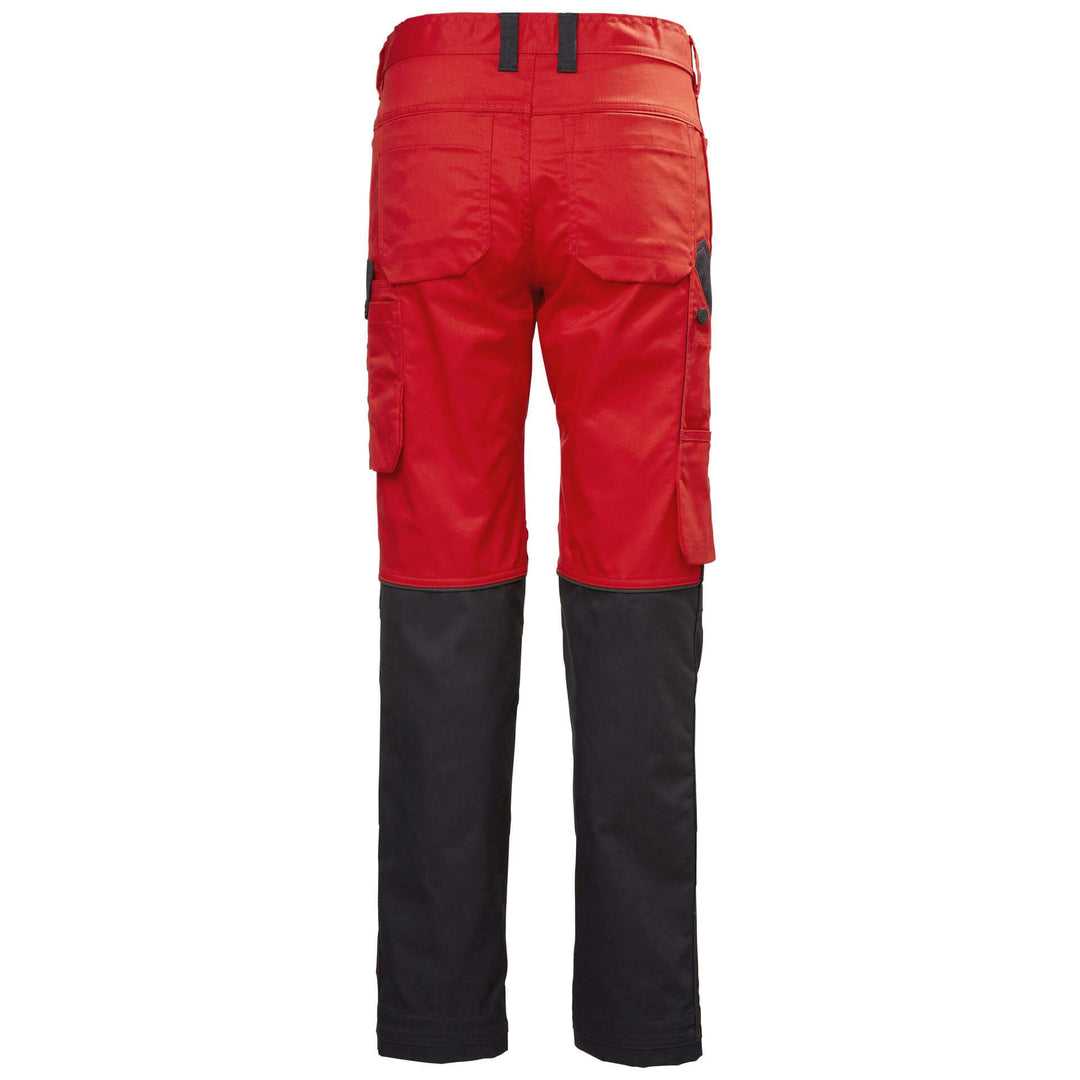 Helly Hansen Womens Luna Light Stretch Work Trousers Alert Red/Ebony 2 Rear #colour_alert-red-ebony