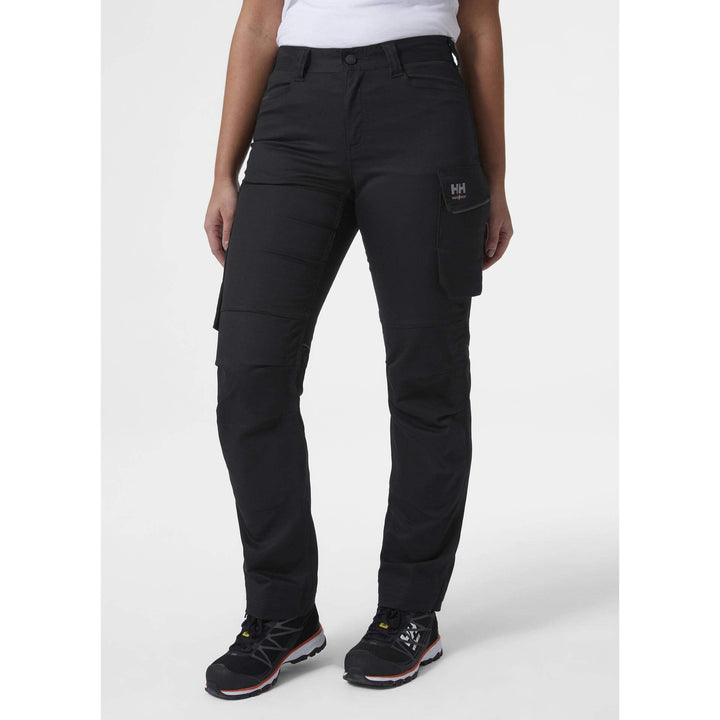 Helly Hansen Womens Luna Light Stretch Work Trousers Black 3 On Body 1#colour_black