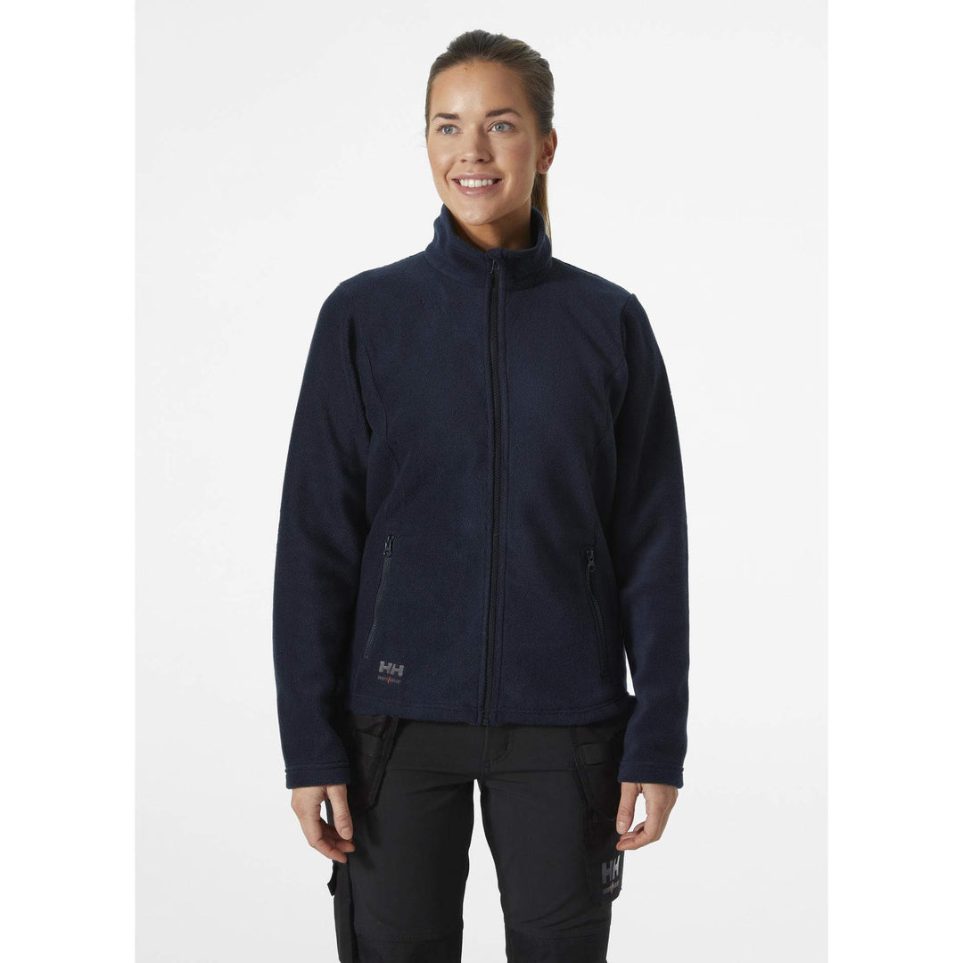 Helly Hansen Womens Manchester 2.0 Fleece Jacket Navy OnBody 1#colour_navy