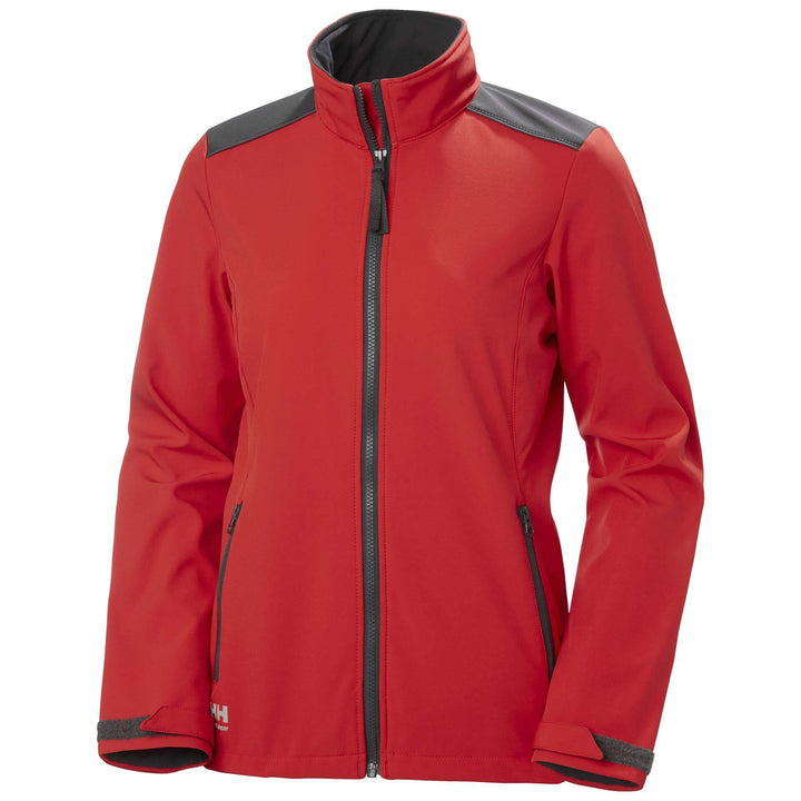 Helly Hansen Womens Manchester 2.0 Softshell Jacket Alert Red/Ebony Front#colour_alert-red-ebony