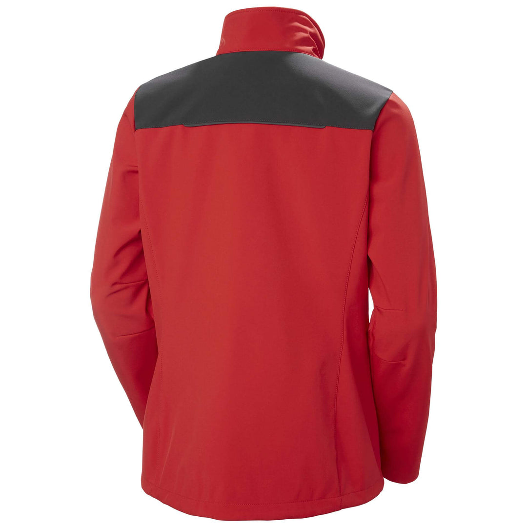 Helly Hansen Womens Manchester 2.0 Softshell Jacket Alert Red/Ebony Back#colour_alert-red-ebony