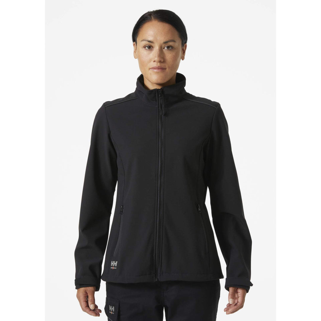 Helly Hansen Womens Manchester 2.0 Softshell Jacket Black OnBody 1#colour_black