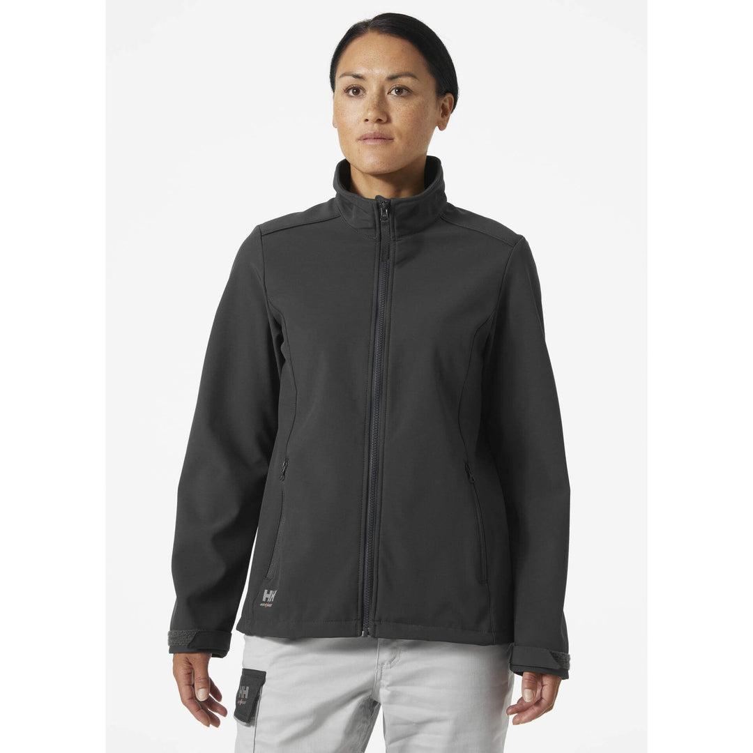 Helly Hansen Womens Manchester 2.0 Softshell Jacket Ebony OnBody 1#colour_ebony