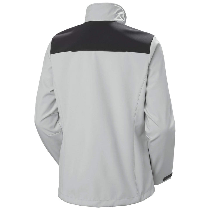 Helly Hansen Womens Manchester 2.0 Softshell Jacket Grey Fog/Ebony Back#colour_grey-fog-ebony