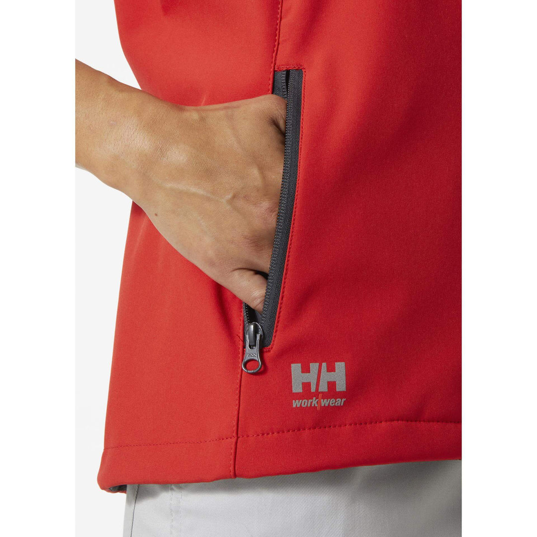 Helly Hansen Womens Manchester 2.0 Softshell Vest Alert Red Feature 1#colour_alert-red