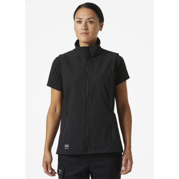 Helly Hansen Womens Manchester 2.0 Softshell Vest Black OnBody 1#colour_black