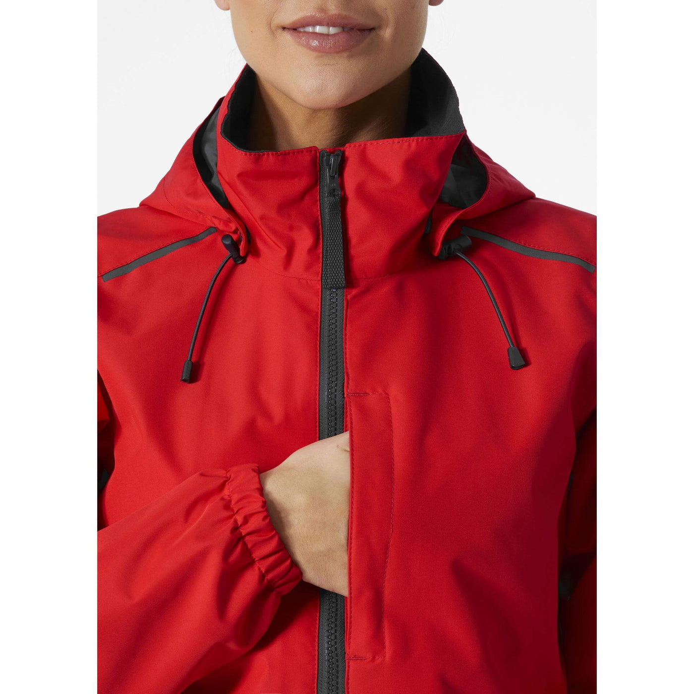 Helly Hansen Womens Manchester 2.0 Waterproof Shell Jacket Alert Red Feature 2#colour_alert-red